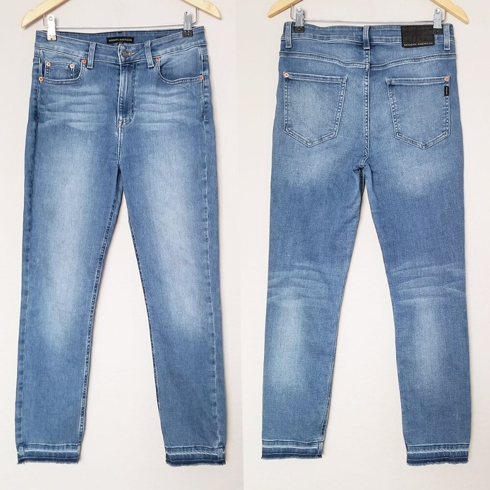 Modern American Soho Crop High Waist Denim Jeans Size 27 Diana Medium Wash $148 - Picture 5 of 16